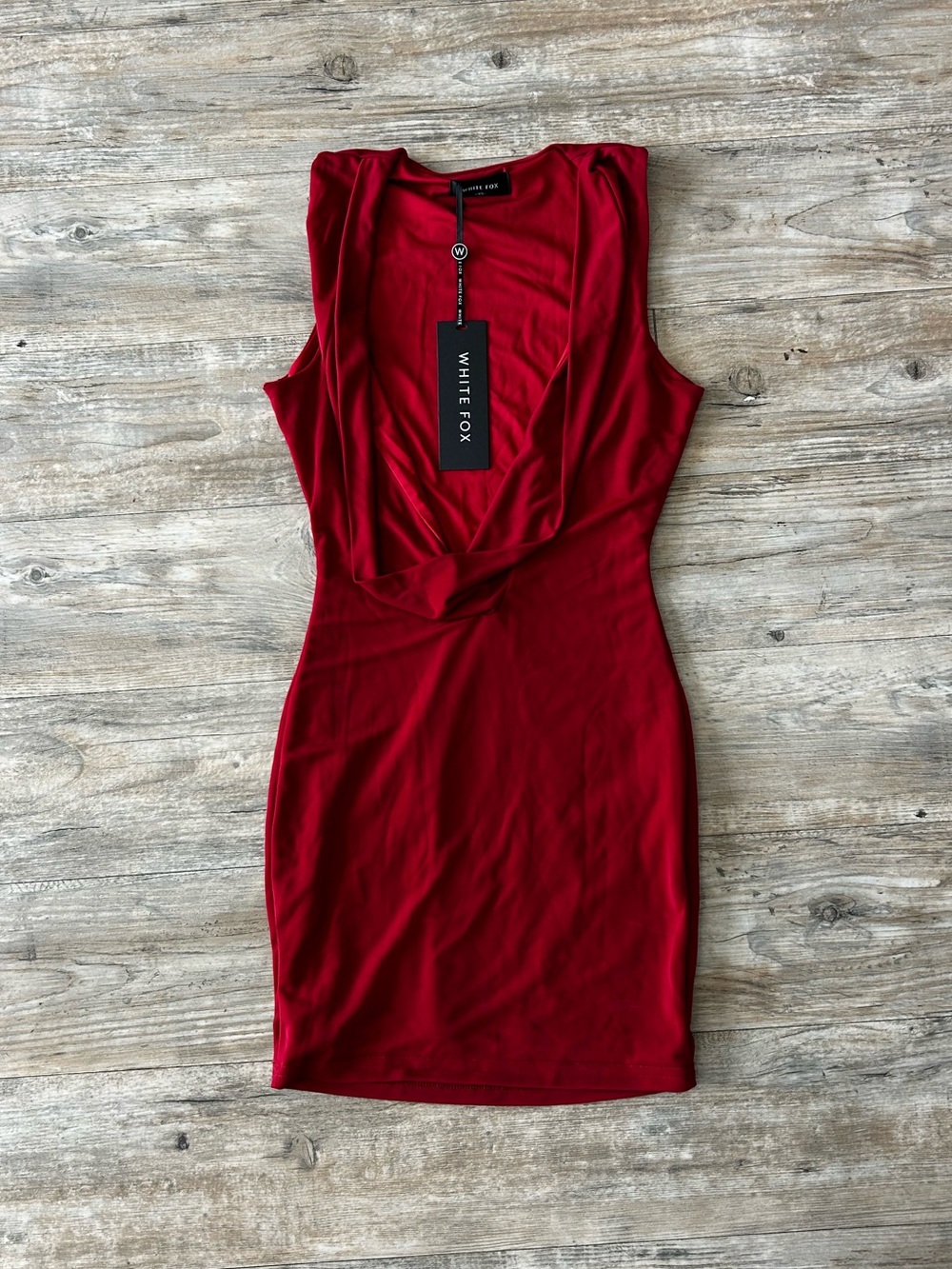 White Fox Boutique Red Cowl Neck Mini Dress
